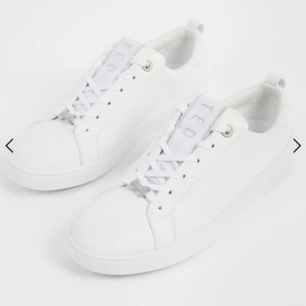 TED BAKER TEDAH WHITE LEATHER SNEAKERS TRAINERS